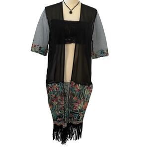 MQR Black Sheer Duster for Women M